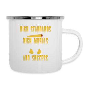 High Standards High Morals & Success Standards - Emaille-Tasse - Weiß - Rechts