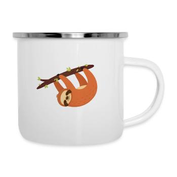 Mein Offizielles Schlafshirt - Faultier Pyjama - Emaille-Tasse - Weiß - Rechts