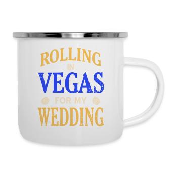 Rolling In Vegas For My Wedding Cool Retro T-Shirt - Emaille-Tasse - Weiß - Rechts