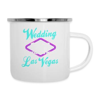 Las Vegas Wedding 2021 Ready Or Not Here We Come - Emaille-Tasse - Weiß - Rechts