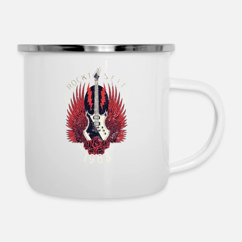Geburtstag 60. Geburtstag Frau Mann 1963 Rockt - Emaille-Tasse - Weiß