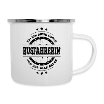 Busfahrerin Kollegin Geburtstag Busfahren Geschenk - Emaille-Tasse - Weiß - Rechts