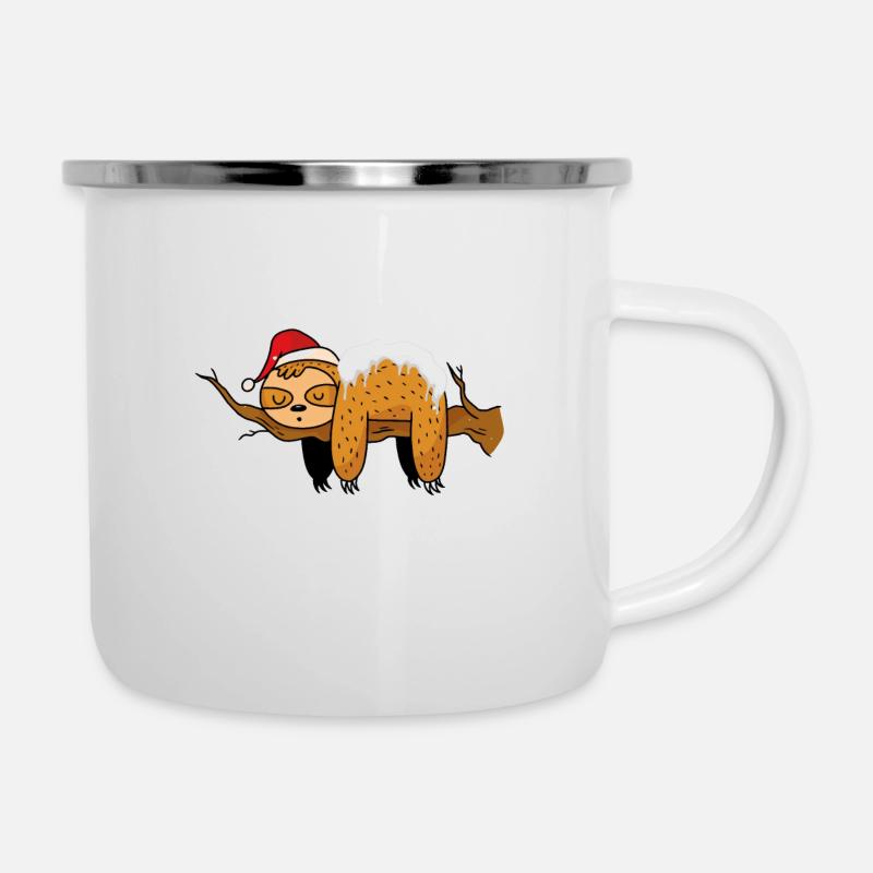 Weck Mich Wenns Geschenke Gibt - Emaille-Tasse - Weiß