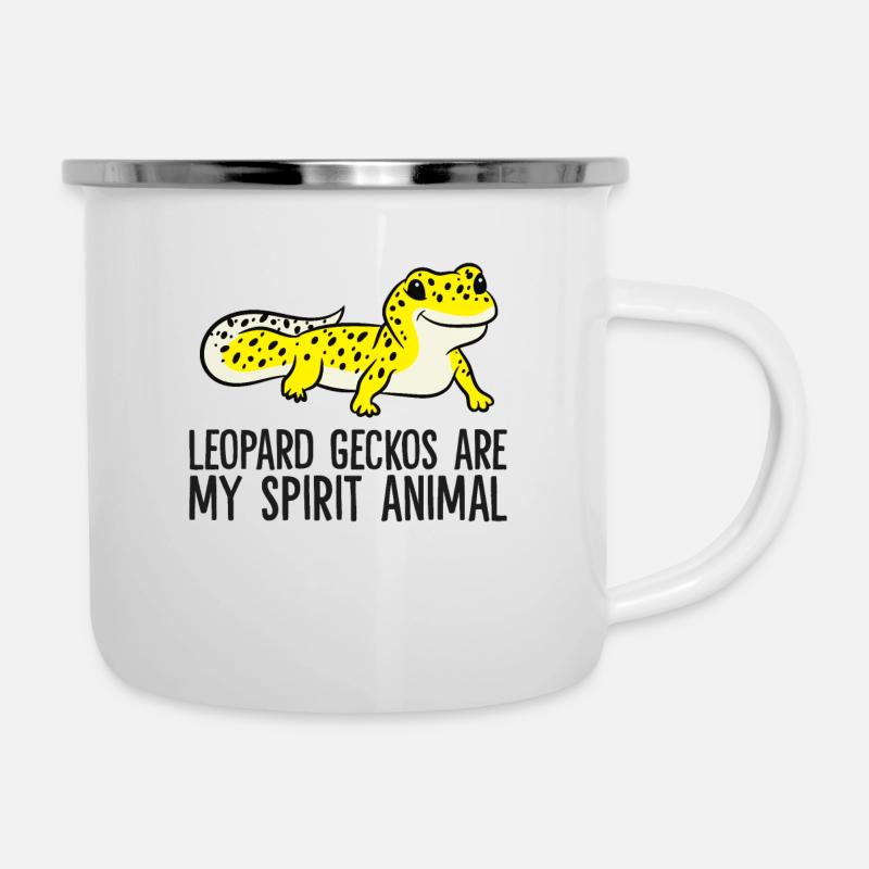 Leopardgeckos sind mein Seelentier - Emaille-Tasse - Weiß