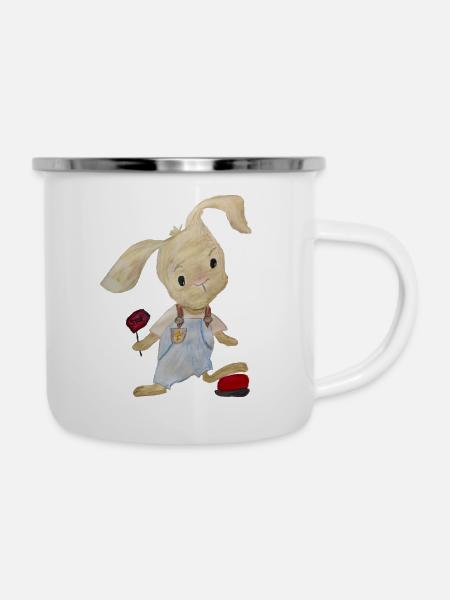 Dein Angsthase - Emaille-Tasse - Weiß