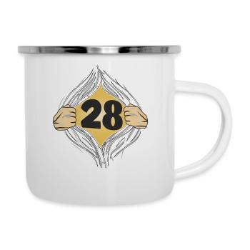 28 HEMD AUFZIEHEN - Emaille-Tasse - Weiß - Rechts