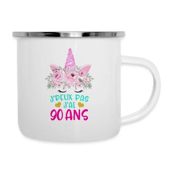 Enfant T Shirt 90 Ans Fille Anniversaire Cadeau - Camper Mug - white - Right