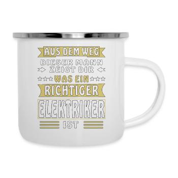 WAS EIN RICHTIGER ELEKTRIKER IST - Emaille-Tasse - Weiß - Rechts