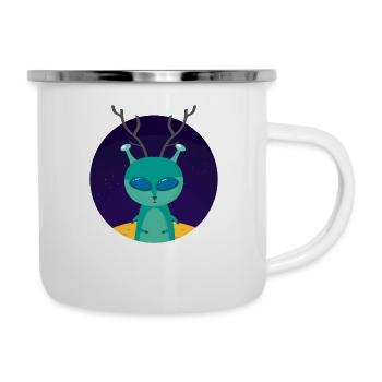 Cerf sur la Lune - Tasse émaillée - blanc - Droite