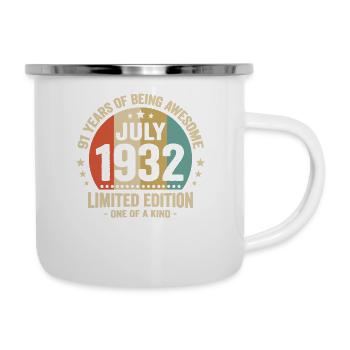 July 1932 91 Years Anniversary Vintage Gift - Camper Mug - white - Right