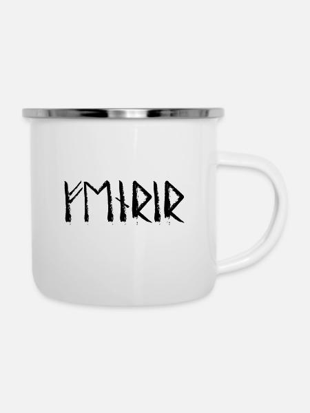 Fenrir Runensprache - Emaille-Tasse - Weiß