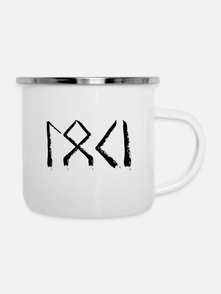 loki runensprache - Emaille-Tasse - Weiß