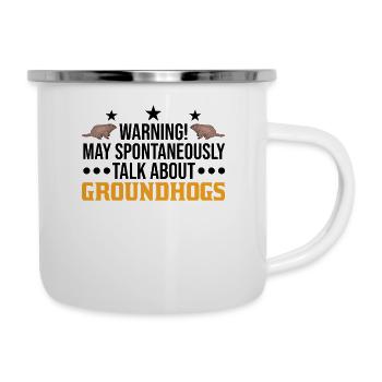 Warning Groundhog Day Woodchuck - Camper Mug - white - Right