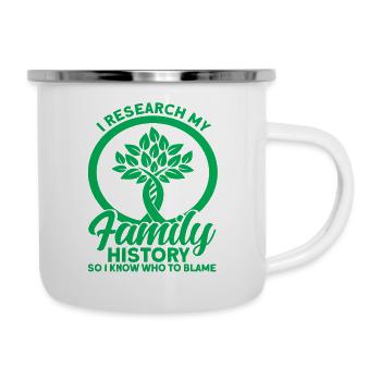 Familiengeschichte Ahnenforscher Stammbaum Geschen - Emaille-Tasse - Weiß - Rechts