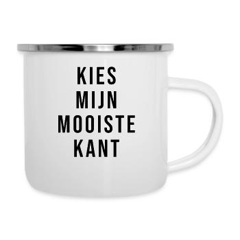 Holländischer Spruch der sich wie Englisch anhört - Emaille-Tasse - Weiß - Rechts