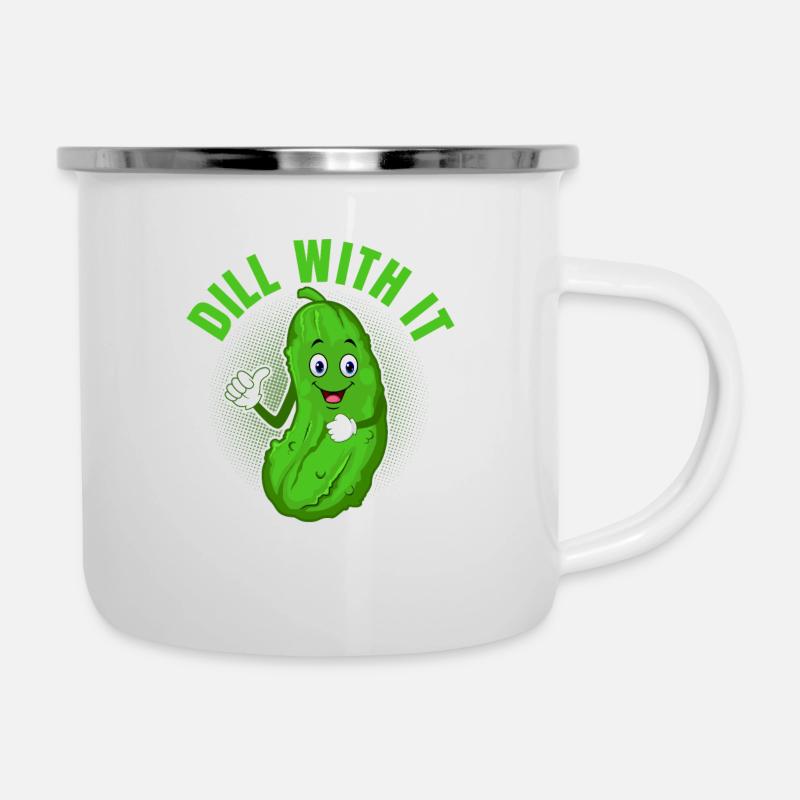 Aneth avec concombre cornichon - Tasse émaillée - blanc