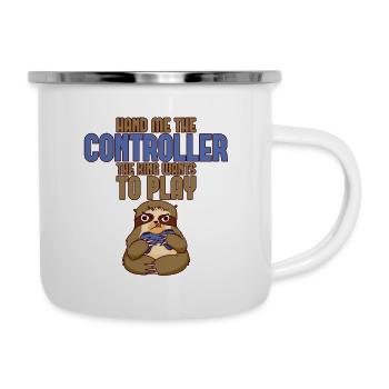 Donnez-moi la manette, le roi veut jouer 2 - Tasse émaillée - blanc - Droite