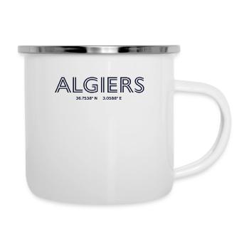 Algeria Stadt Koordinaten - Algiers - Emaille-Tasse - Weiß - Rechts