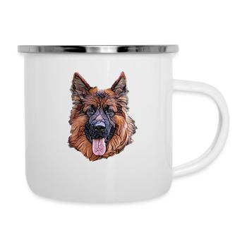 German Shepherd Face - Camper Mug - white - Right