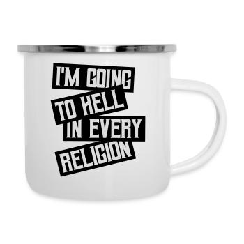 En allant en enfer - Tasse émaillée - blanc - Droite