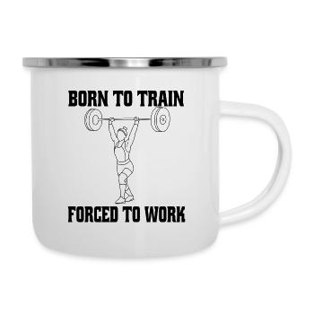 Fitness Strength Training Bodybuilder Athlete Muscle - Tasse émaillée - blanc - Droite