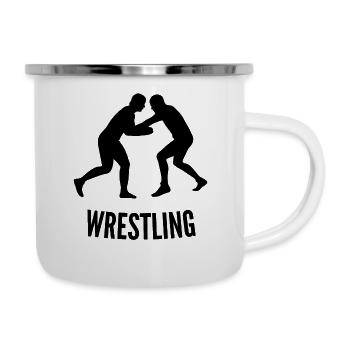 Wrestling - Emaille-Tasse - Weiß - Rechts