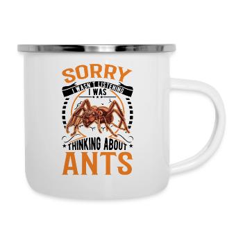 Ameisen Ameisenfarm Ameisenhaufen Feuerameisen - Emaille-Tasse - Weiß - Rechts