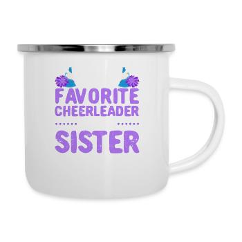 My favorite cheerleader is my sister - Camper Mug - white - Right