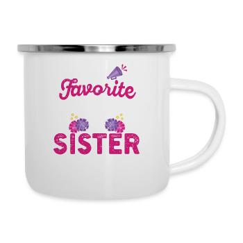My favorite cheerleader is my sister - Camper Mug - white - Right