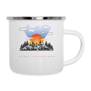 Grande aventure en montagne - Wander Hiking Design - Tasse émaillée - blanc - Droite