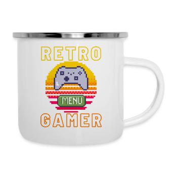 Retro Gamer - Emaille-Tasse - Weiß - Rechts