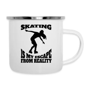 Patinage à roulettes Patin à roues alignées Cadeau Inliner Skater - Tasse émaillée - blanc - Droite