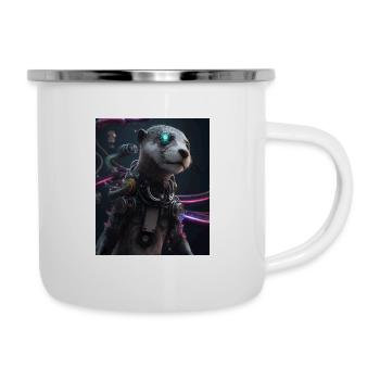 Science Fiction Evolved Animal Robot Otter - Emaille-Tasse - Weiß - Rechts