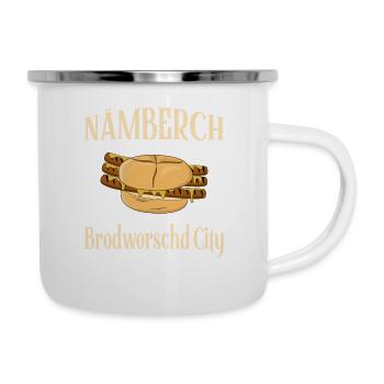 Nämberch Brodworschd City Nürnberg - Emaille-Tasse - Weiß - Rechts