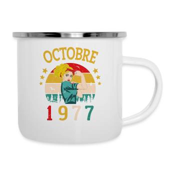 Octobre 1977 Anniversaire Vintage Idée Cadeau - Tasse émaillée - blanc - Droite