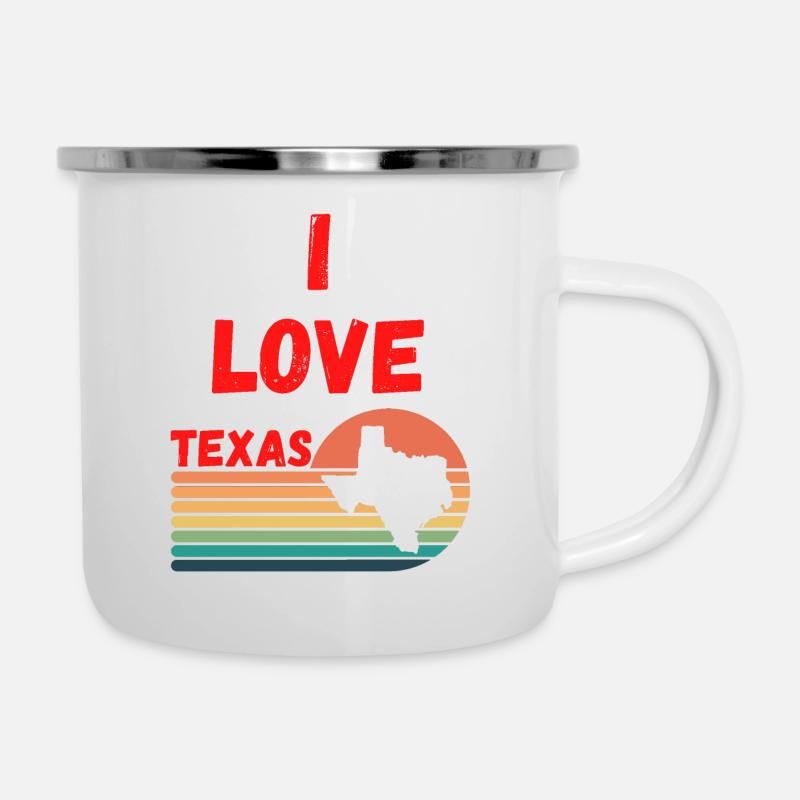 Ich liebe Texas - Emaille-Tasse - Weiß