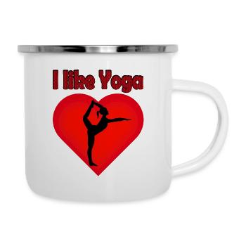 Un cœur pour la figure de yoga-Natarajasana - la danseuse - Tasse émaillée - blanc - Droite