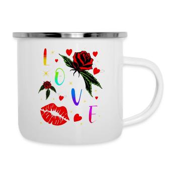 love - Tasse émaillée - blanc - Droite