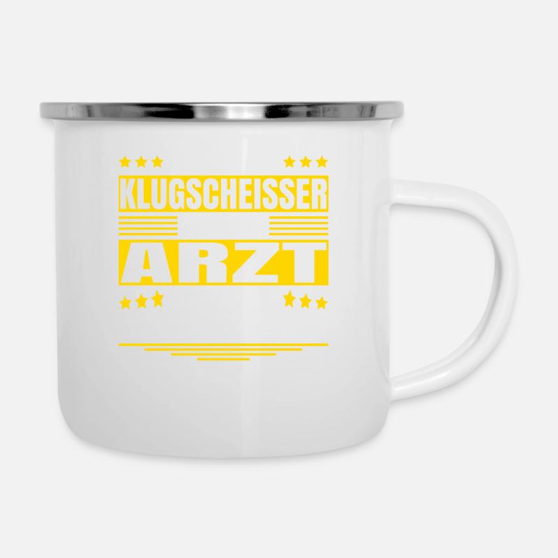 Herren Bin kein Klugscheisser bin Arzt Spruch - Emaille-Tasse - Weiß