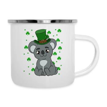 Cute Koala with Hat Saint Patrick's Day - Camper Mug - white - Right