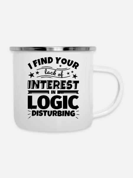 Logik lustiges Geschenk - Emaille-Tasse - Weiß