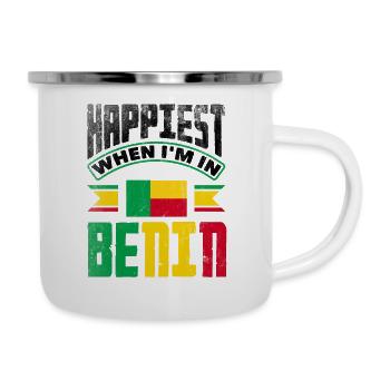 Béninois Bénin Drapeau Béninois Citation - Tasse émaillée - blanc - Droite