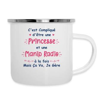 manip radio - Tasse émaillée - blanc - Droite