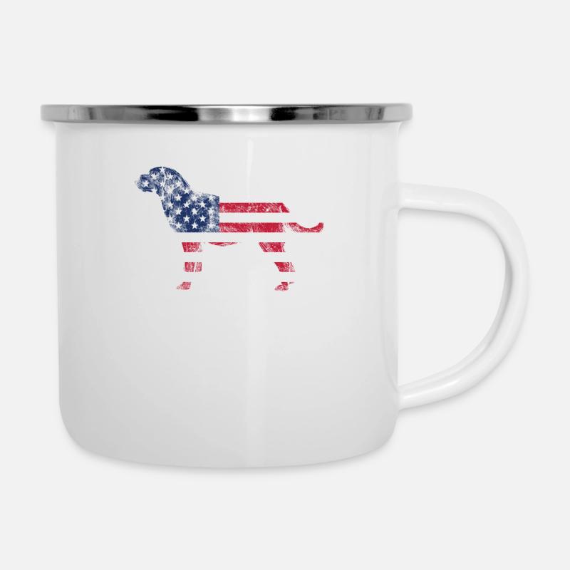 Labrador July 4 dog lovers patriotic US - Camper Mug - white
