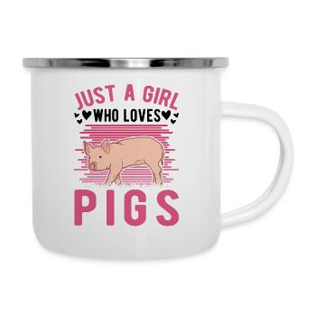 Pig Girls Éleveuse de porcs - Tasse émaillée - blanc - Droite