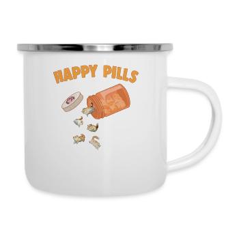 Happy Pills Exotic Shorthair Cat Funny Kitten Love - Tasse émaillée - blanc - Droite
