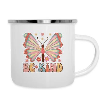 Rétro Butterfly Be Child - Tasse émaillée - blanc - Droite
