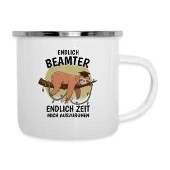 Endlich Beamter Auf Lebenszeit Endlich Verbeamtung - Emaille-Tasse - Weiß - Rechts