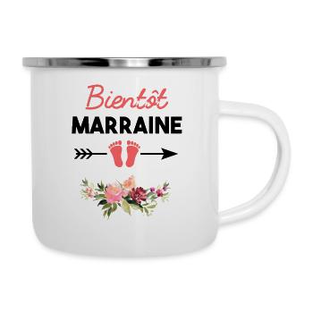 annonce grossesse pour Bientôt marraine - Tasse émaillée - blanc - Droite