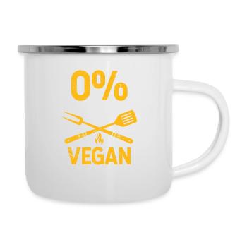 0% Vegans Funny Meat Eaters Smokers Grill Chef - Camper Mug - white - Right